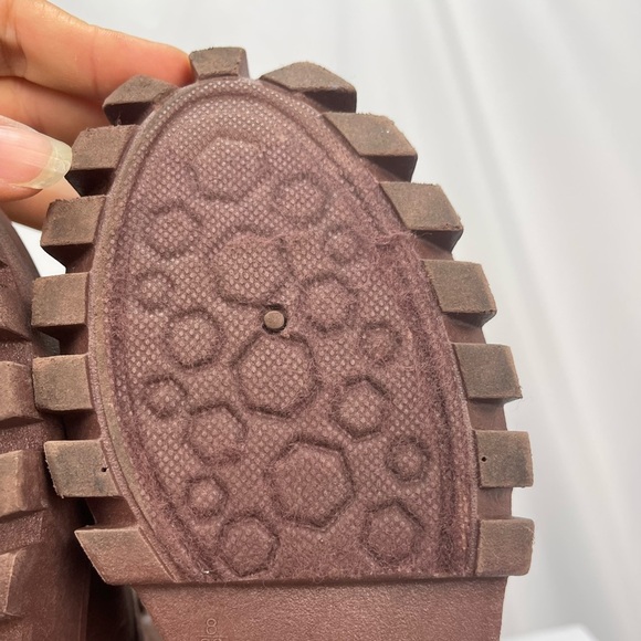 Rouge helium brown soft lace up platform combat style boots women’s size 8 - Picture 5 of 16